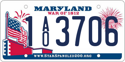 MD license plate 1AO3706
