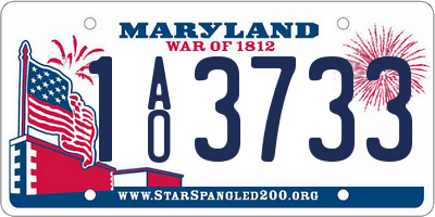 MD license plate 1AO3733