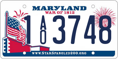 MD license plate 1AO3748