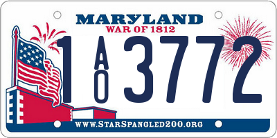 MD license plate 1AO3772