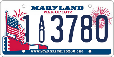MD license plate 1AO3780