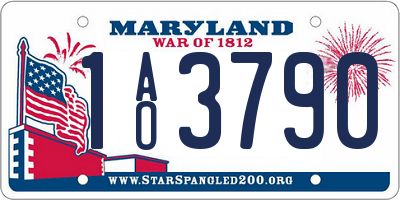 MD license plate 1AO3790
