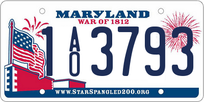 MD license plate 1AO3793