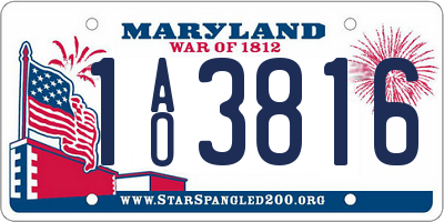 MD license plate 1AO3816