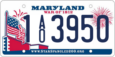 MD license plate 1AO3950