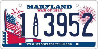 MD license plate 1AO3952