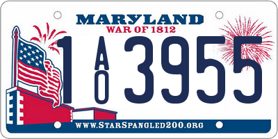 MD license plate 1AO3955