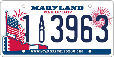 MD license plate 1AO3963