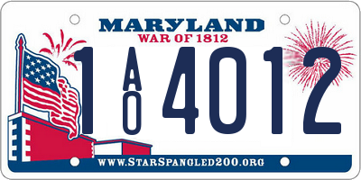 MD license plate 1AO4012