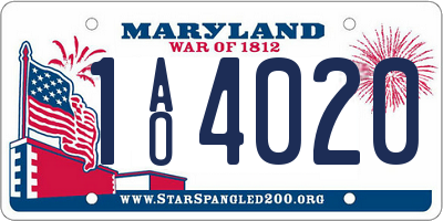 MD license plate 1AO4020