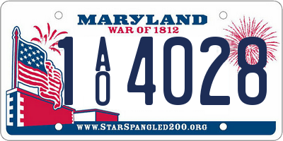 MD license plate 1AO4028