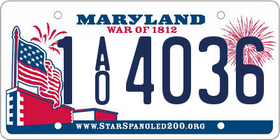 MD license plate 1AO4036