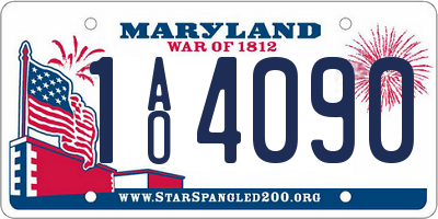 MD license plate 1AO4090