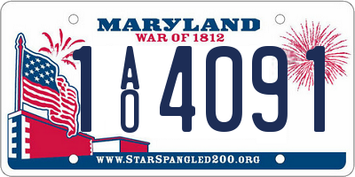 MD license plate 1AO4091