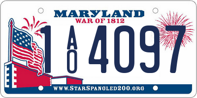 MD license plate 1AO4097