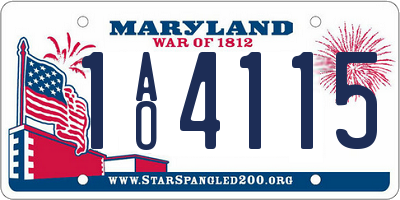MD license plate 1AO4115
