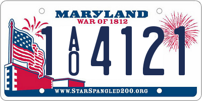 MD license plate 1AO4121