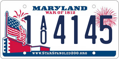 MD license plate 1AO4145