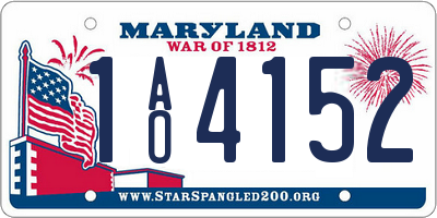 MD license plate 1AO4152