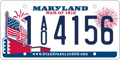 MD license plate 1AO4156