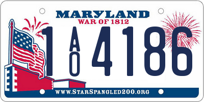MD license plate 1AO4186