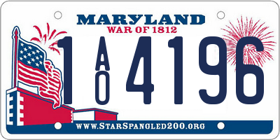 MD license plate 1AO4196