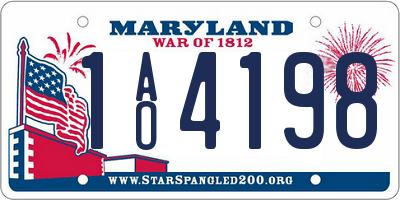 MD license plate 1AO4198