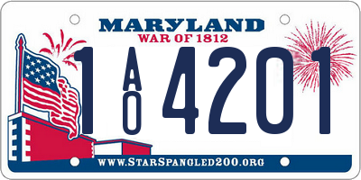 MD license plate 1AO4201