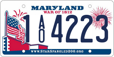 MD license plate 1AO4223