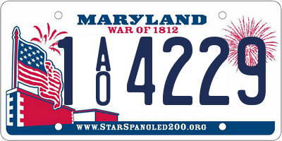 MD license plate 1AO4229