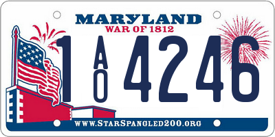 MD license plate 1AO4246