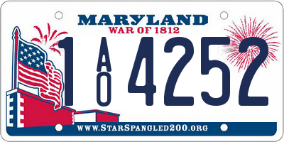 MD license plate 1AO4252