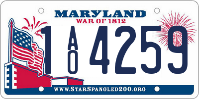 MD license plate 1AO4259