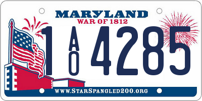 MD license plate 1AO4285