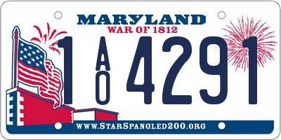 MD license plate 1AO4291