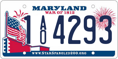 MD license plate 1AO4293