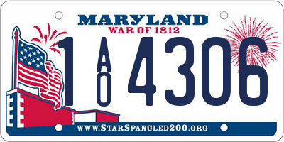 MD license plate 1AO4306