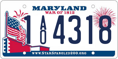 MD license plate 1AO4318