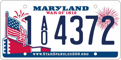 MD license plate 1AO4372