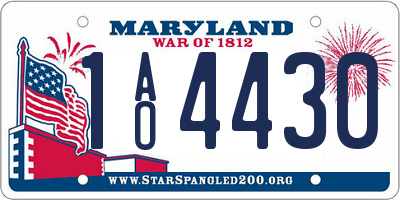 MD license plate 1AO4430