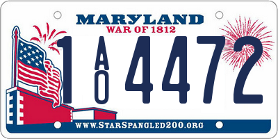 MD license plate 1AO4472