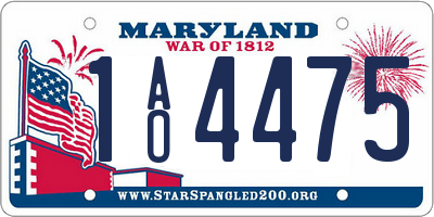 MD license plate 1AO4475