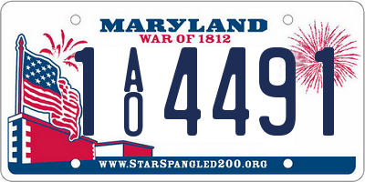MD license plate 1AO4491