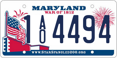 MD license plate 1AO4494
