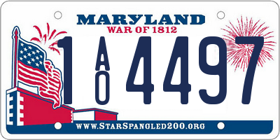 MD license plate 1AO4497