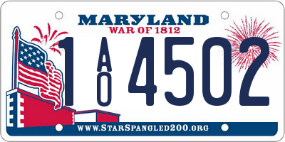 MD license plate 1AO4502