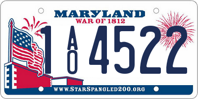 MD license plate 1AO4522