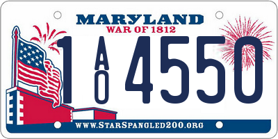 MD license plate 1AO4550