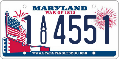 MD license plate 1AO4551