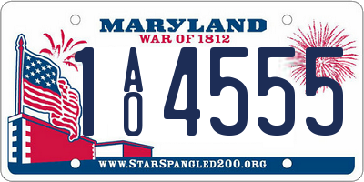 MD license plate 1AO4555